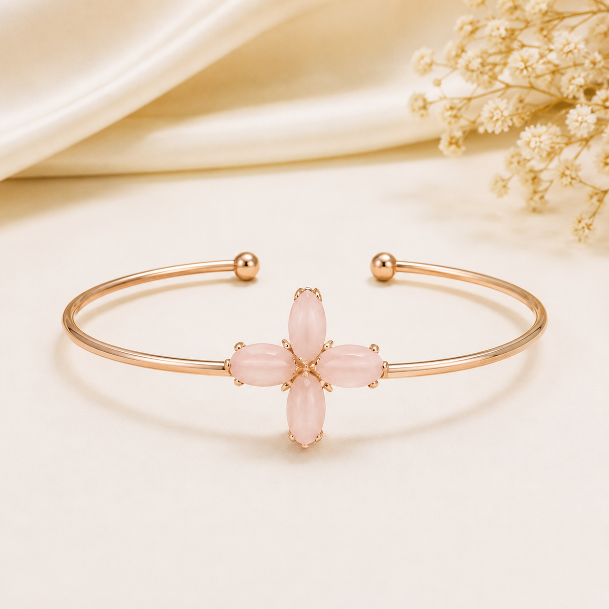 BY MOQA Pink Aurelia Bloom Cuff Bracelet