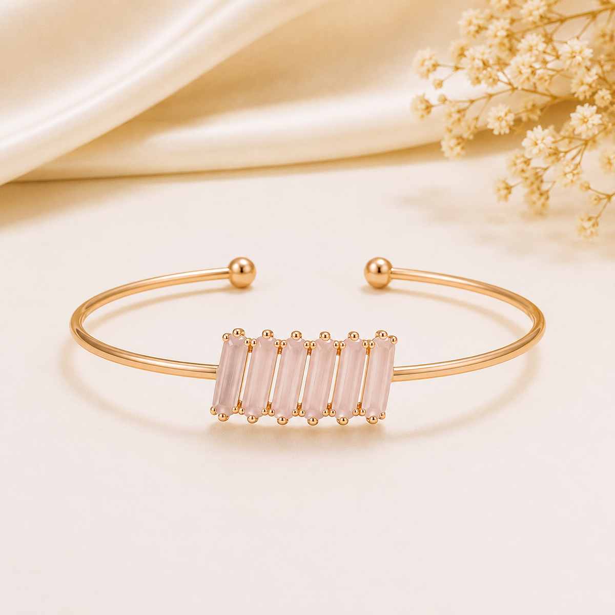 BY MOQA Pink Mintelle Cuff Bracelet