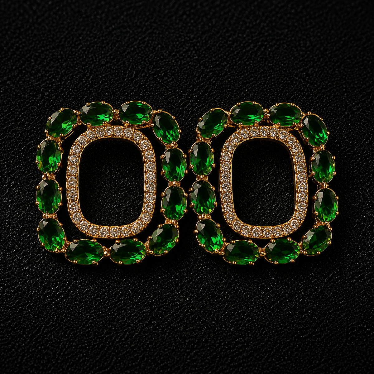 BY MOQA Emerald Royale Statement Earrings