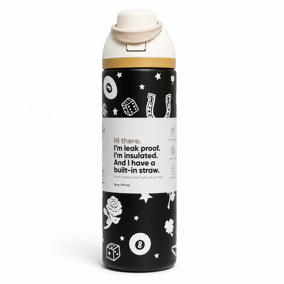 BY MOQA Black Space Stainless Steel Bottle 710ml