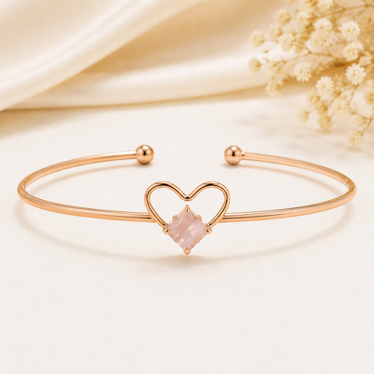 BY MOQA Pink Celestia Heart Cuff Bracelet