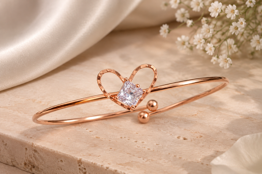 BY MOQA White Celestia Heart Cuff Bracelet