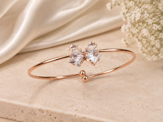BY MOQA White Lumière Bow Cuff Bracelet