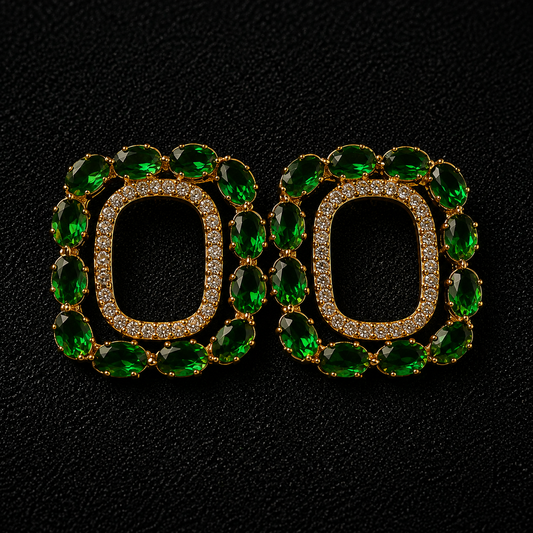 BY MOQA Emerald Royale Statement Earrings