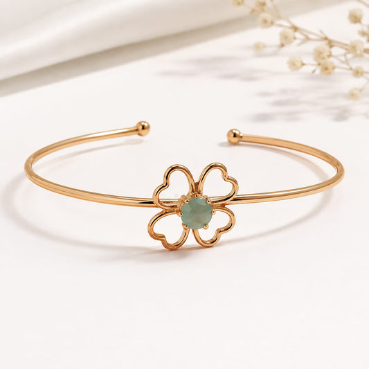BY MOQA Green Flora Heart Cuff Bracelet