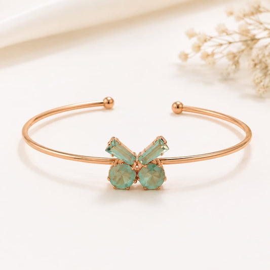 BY MOQA Green Lumière Bow Cuff Bracelet