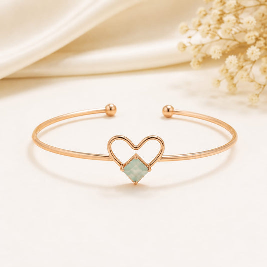 BY MOQA Green Celestia Heart Cuff Bracelet