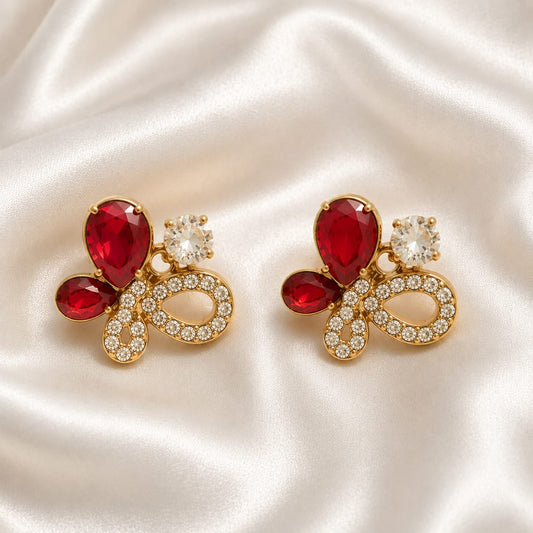 BY MOQA Red Butterfly Drop Earrings
