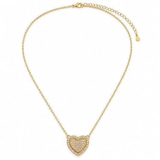 BY MOQA Golden Heart Crystal Necklace