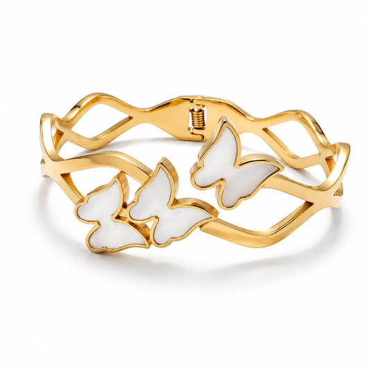 BY MOQA Butterfly Garden Open Cuff Bracelet