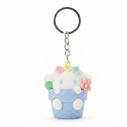 BY MOQA Cinnamoroll Flower Pot Keychain